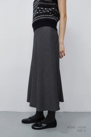 FLUID LONG SKIRT MELANGE GREY