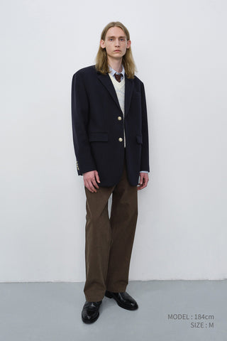 STRAIGHT CHINO SLACKS BROWN