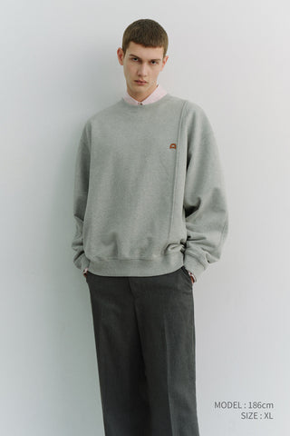 UNISEX DUNST LOGO CREASE SWEATSHIRT MELANGE GREY