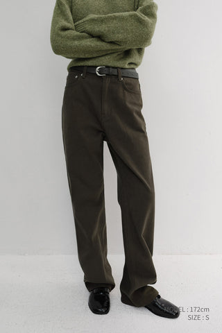 BRUSHED STRAIGHT JEANS KHAKI BROWN