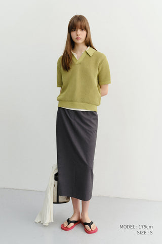 H-LINE LONG SKIRT DEEP GREY
