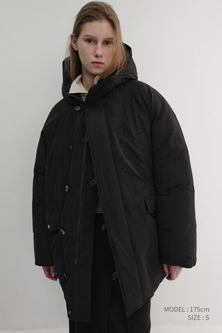 UNISEX GOOSE DOWN PARKA JACKET BLACK
