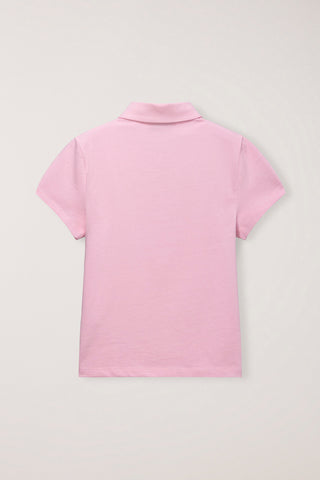 CROPPED SLIM COLLARED T-SHIRT PINK