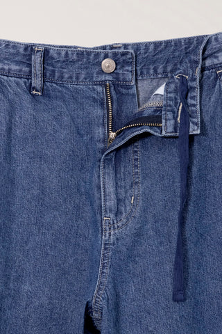UNISEX LINEN DENIM SHORTS CLASSIC BLUE
