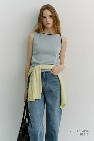 LAYERING KNIT TOP SOFT BLUE