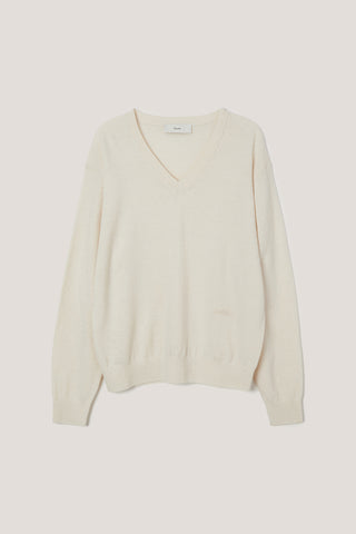 UNISEX SOFT V-NECK SWEATER IVORY