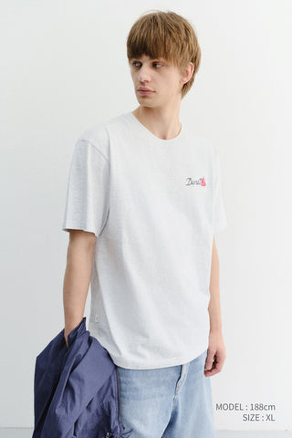 UNISEX MARINE LOGO T-SHIRT LIGHT MELANGE GREY