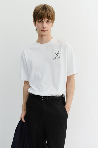 UNISEX HEART D LOGO T-SHIRT OFF WHITE