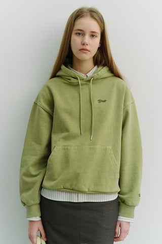 UNISEX GARMENT DYED HOODIE OLIVE GREEN
