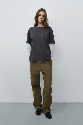 STRAIGHT CHINO SLACKS BEIGE