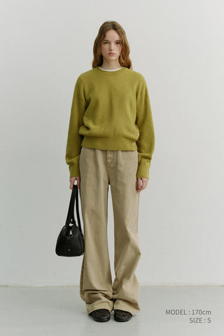 RELAXED WIDE JEANS DYED SAND BEIGE