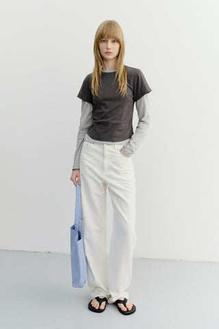 SUMMER STRAIGHT JEANS ECRU