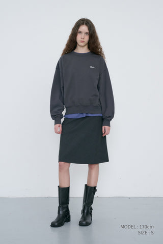 UNISEX GARMENT DYED SWEATSHIRT WASHED BLACK