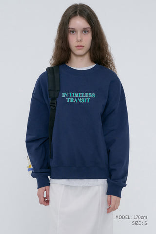 UNISEX SLOGAN SWEATSHIRT NAVY