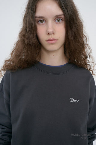 UNISEX GARMENT DYED SWEATSHIRT WASHED BLACK