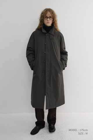 UNISEX PADDED BALMACAAN COAT CHARCOAL GREY