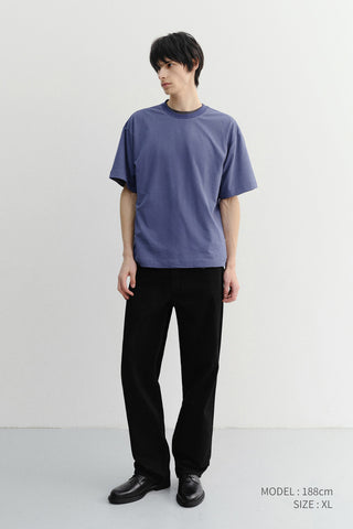 UNISEX ESSENTIAL LOOSE T-SHIRT WASHED BLUE NAVY