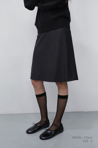 BIAS MIDI CHECKED SKIRT BLACK CHECK