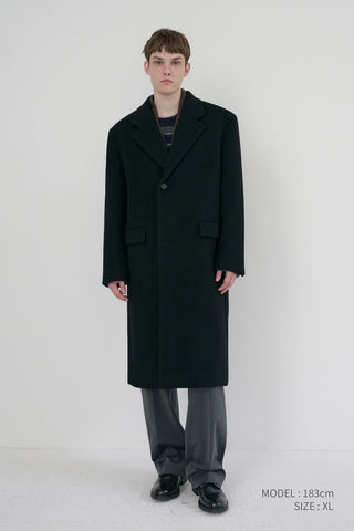 UNISEX BOXY TAILORED COAT BLACK