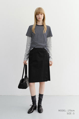 90S MIDI SKIRT BLACK