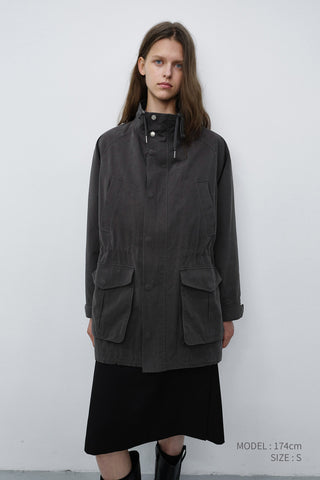 UNISEX MODERN FIELD JACKET WASHED CHARCOAL GREY