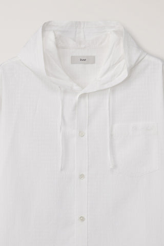 UNISEX CLASSIC HOODED SHIRT WHITE CHECK