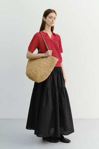 TIERED MAXI SKIRT BLACK