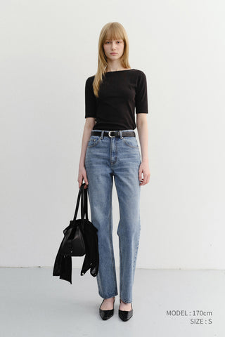 ESSENTIAL CROPPED JEANS LIGHT BLUE