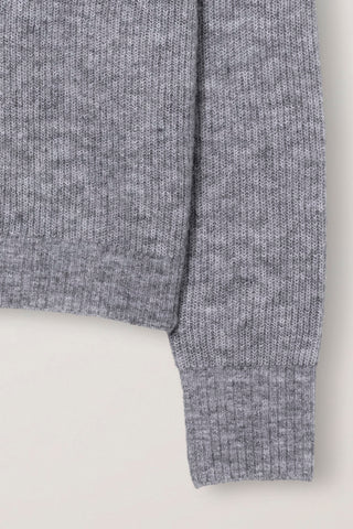 UNISEX HAIRY COLLARED SWEATER MELANGE GREY