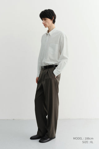 UNISEX CLASSIC STRIPED BD OVERSHIRT CREAM
