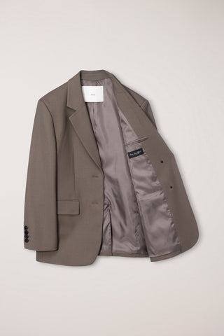 ESSENTIAL 2 BUTTON WOOL BLAZER MOCHA BROWN
