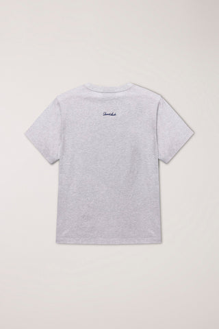 UNISEX DRAWING PUPPY T-SHIRT LIGHT MELANGE GREY