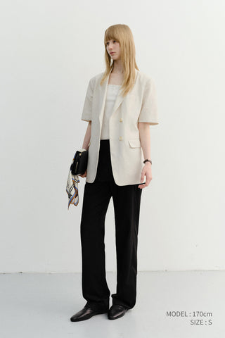 SKIRT LAYERED SLIM PANTS BLACK