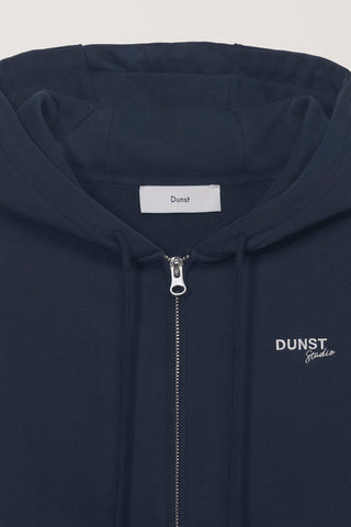 UNISEX CROPPED ZIP-UP HOODIE NAVY