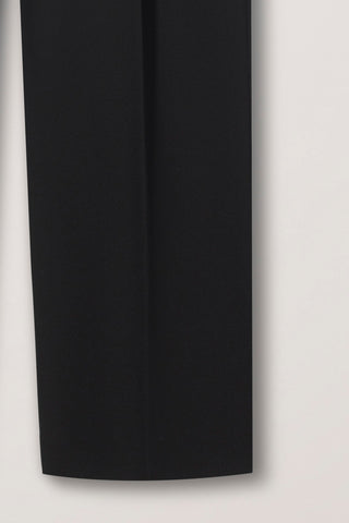 DOUBLE PLEATED WIDE SLACKS BLACK