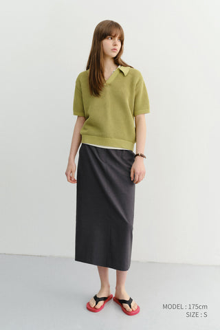 H-LINE LONG SKIRT DEEP GREY