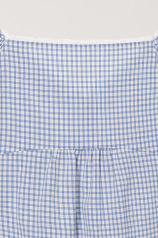 2-WAY SHOULDER BLOUSE BLUE CHECK