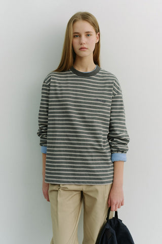 UNISEX STRIPED T-SHIRT GREY STRIPE