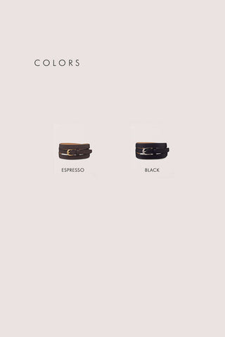 D-BUCKLE THIN LEATHER BELT ESPRESSO