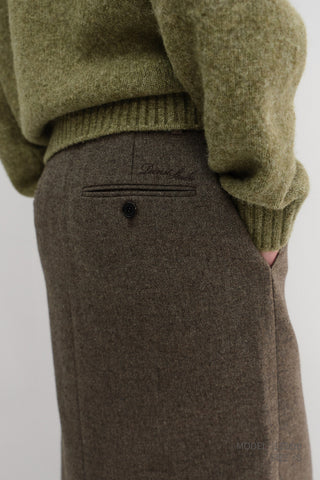 H-LINE LONG SKIRT MELANGE BROWN