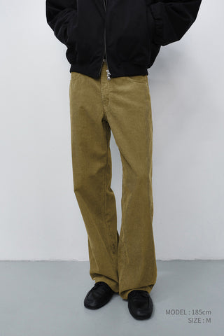 90S WIDE CORDUROY JEANS OLIVE GREEN
