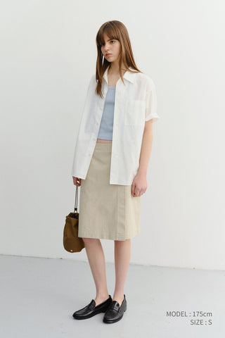 UNISEX OPEN COLLARED STRIPED SHIRT WHITE