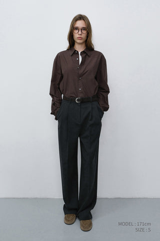 UNISEX REFINED COTTON SHIRT DARK BROWN