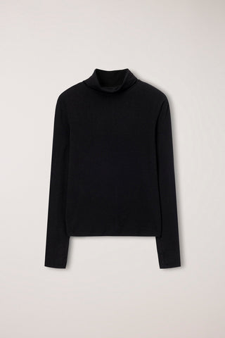 ESSENTIAL ROLL NECK TOP BLACK