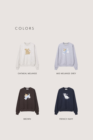 UNISEX PUPPY SWEATSHIRT MID MELANGE GREY