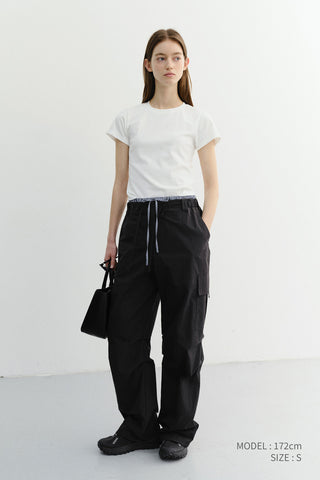 UTILITY PARACHUTE PANTS BLACK