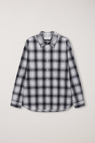 UNISEX WINTER FLANNEL CHECKED SHIRT BLACK