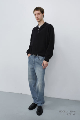 UNISEX COLLARED SWEATER BLACK