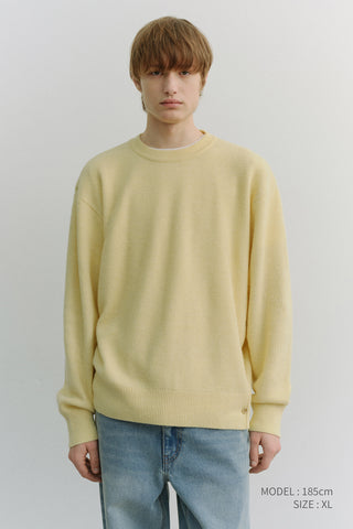 UNISEX BUTTONED CREWNECK SWEATER BUTTER