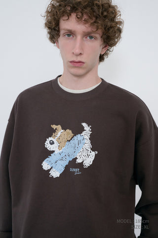 UNISEX PUPPY SWEATSHIRT BROWN
